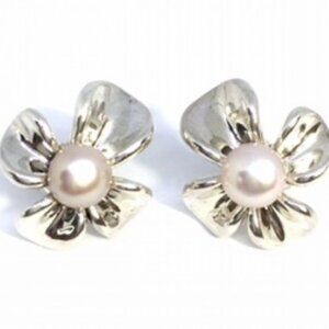 Ann King Pink Fresh Water Pearl Orchid Earrings